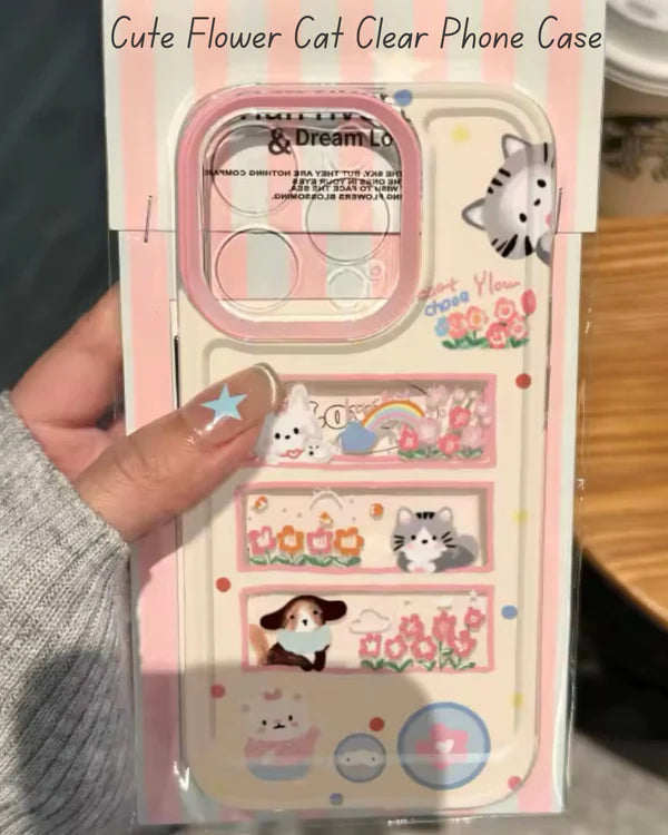 Cute Flower Cat Clear
